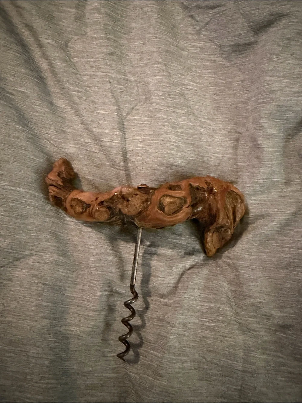 BIRD SHAPED Vintage Old Vine Grapevine Burl Wood Wine Bottle Opener Cork Screw